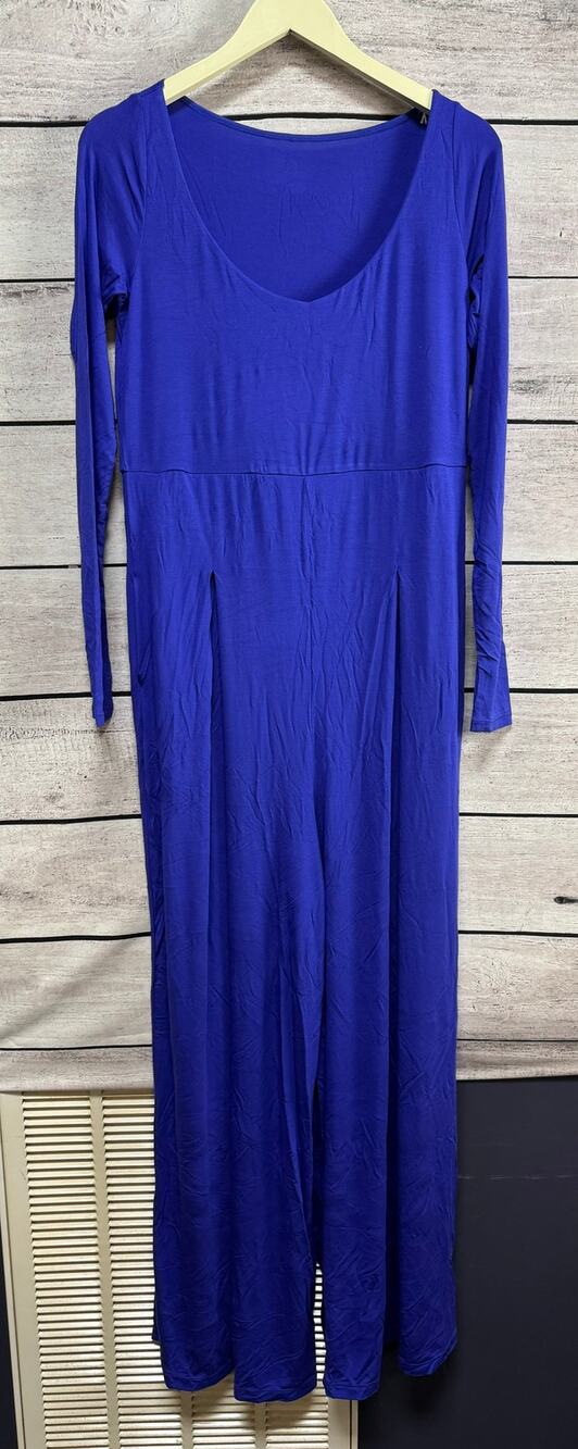 NWT Ladies Blogilates Royal Blue Cascade V-Neck Jumpsuit - XL